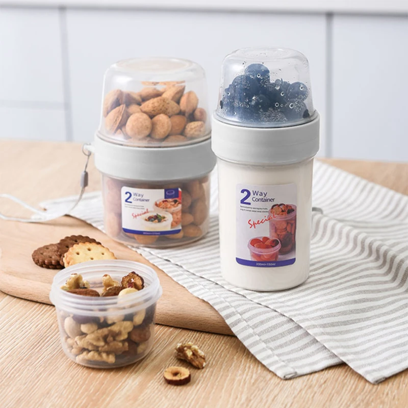 

Cereal Container Food Breakfast Cups Milk Container Airtight Food Storage Box Sealed Transparent Crisper Cup-type Food Storage