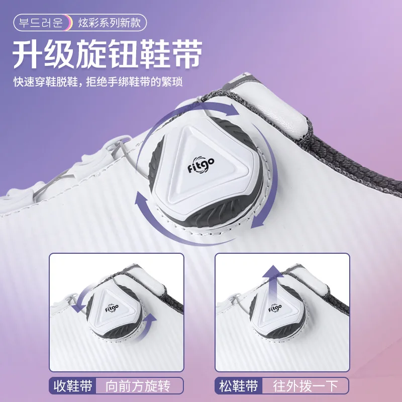 PGM Golf Ladies Sneakers New Waterproof Shoes Anti-Slip Studs Turnbuckle Soft Microfiber Leather Leisure Sports Fitness Sneakers