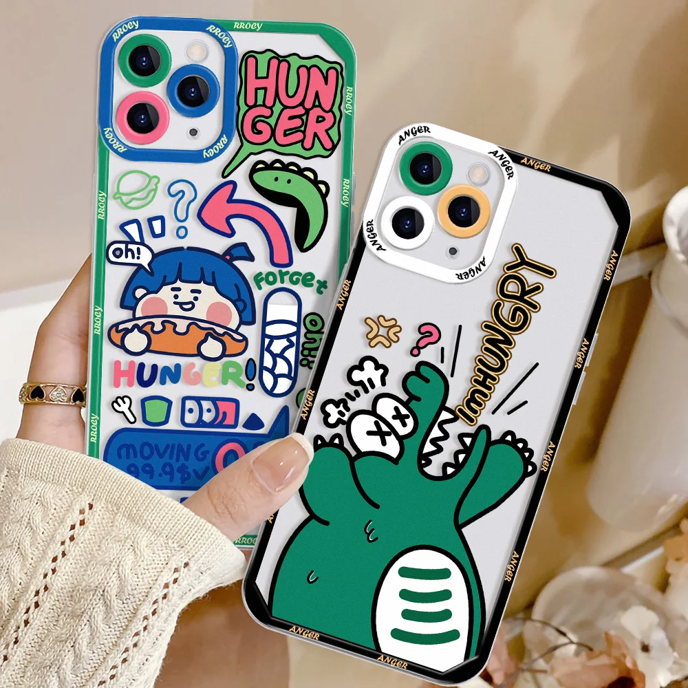 

Cartoon Shockproof Clear Phone Case For iPhone 13 Cases iPhone 14 Pro Max 13 11 12 X XR XS 7 8 SE 2022 2020 Soft TPU Back Covers