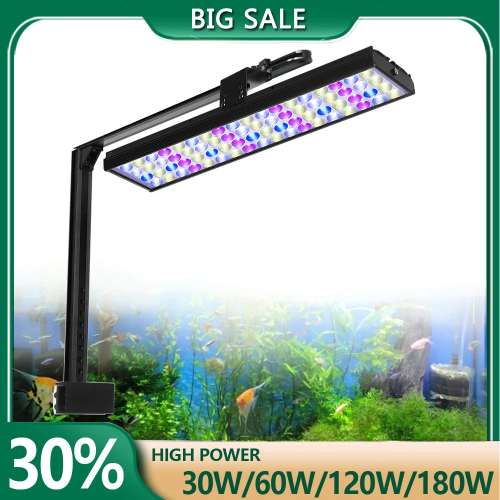 

60cm-120cm LED Aquarium Light with Timer Powerful Fish Tank Light Aquariums Decor Lighting Fresh Planted Lights Sunrise Sunset