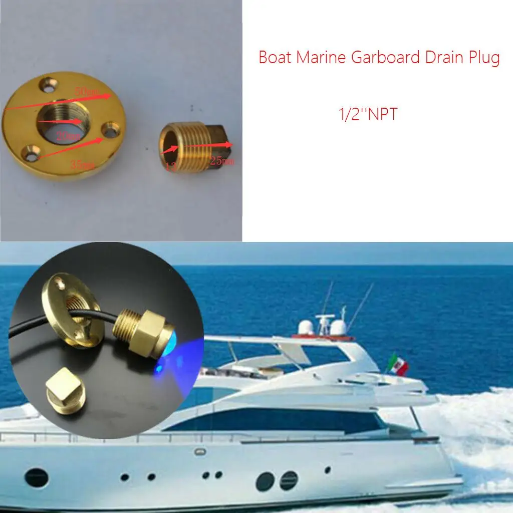 

MARINE BRASS GARBOARD DRAIN AND PLUG INCH DIAMETER FLANGE1/2" NPT