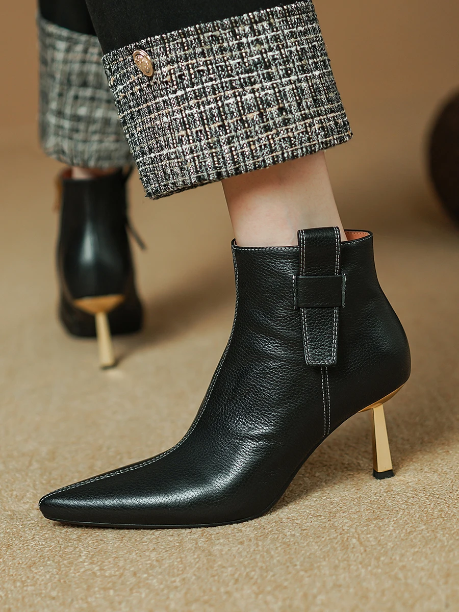 Женские ботильоны из натуральной кожи новые весенне-осенние модные ботинки с