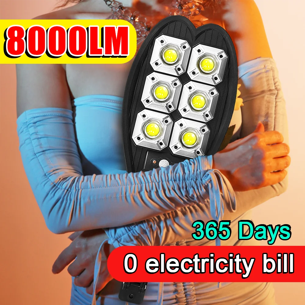 Сверхвысокая мощность солнечного света для наружного водонепроницаемого 8000LM