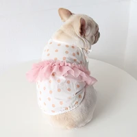 luxury pug dog vest dress summer french bulldog cute dot cotton clothes corgi outfit pet costume shiba inu clothing dropshipping