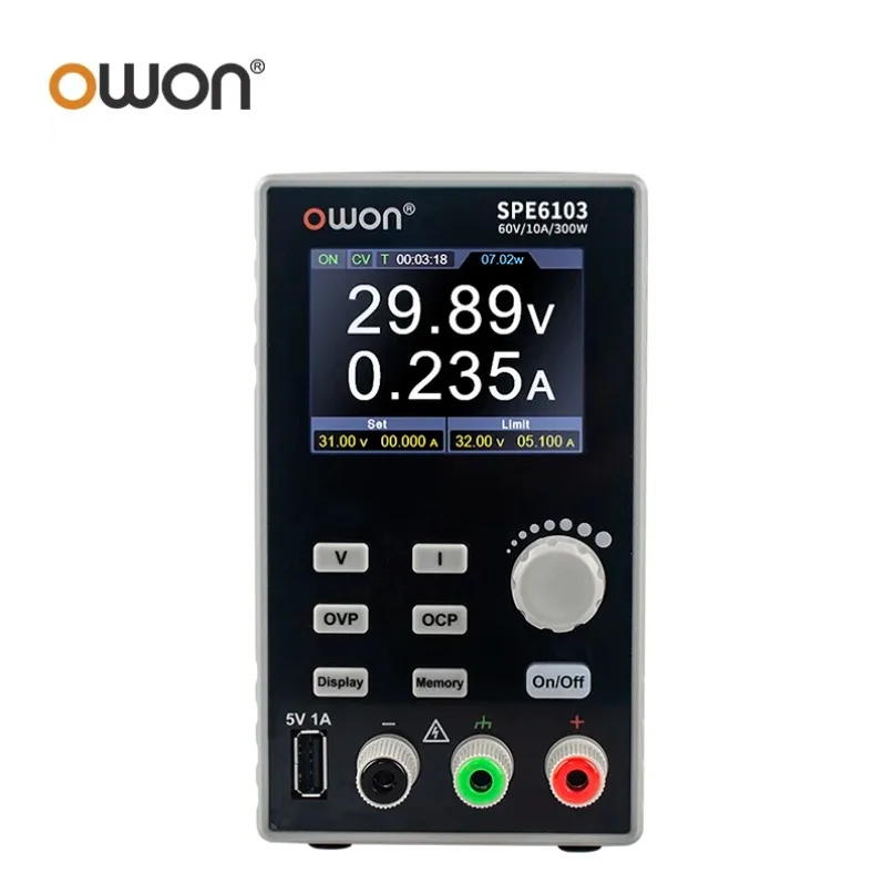 Программируемый источник питания постоянного тока OWON SPE 300W 60V10A 60V5A с 2,8-дюймовым LCD-дисплеем, разрешением 10 мВ1 мА, цифровой регулятор напряжения SPE6103 (art.: 3920d929945dd) - 3920d929945dd