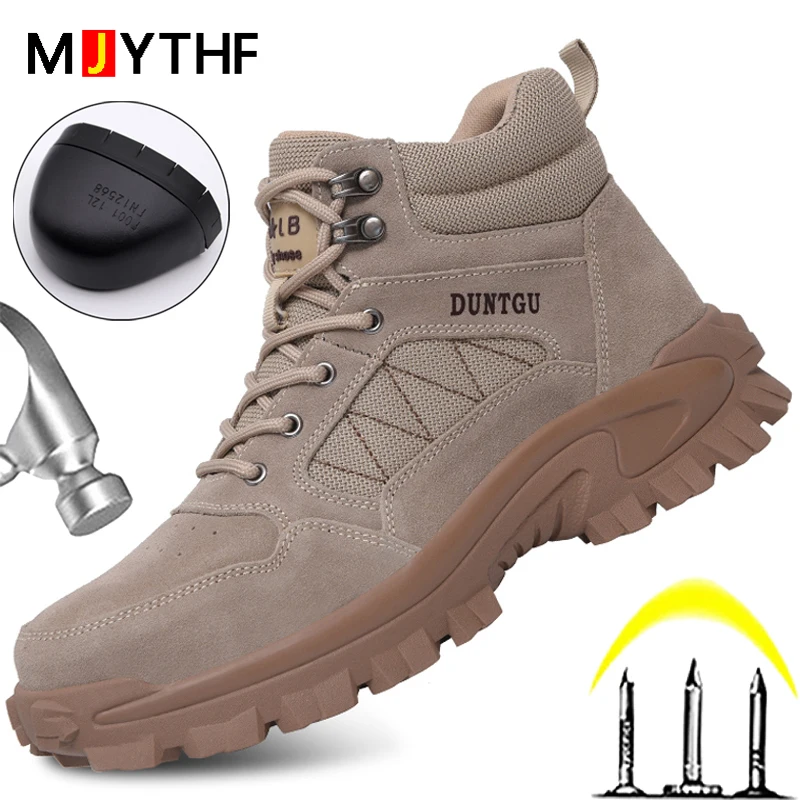 

High Quality Men Shoes Anti-puncture Safety Shoes Men Anti-smash Male Work Shoes Wear-resistant Hiking Shoes Indestructible 2023