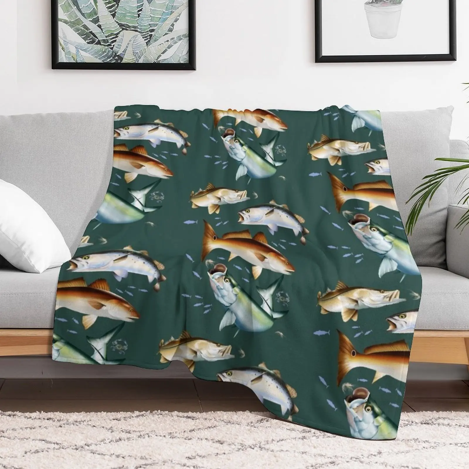 Mary Tracy — Тарпон Снук крапчатая форель и красная барабанная плоская одеяло для