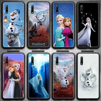 frozen elsa anna phone case for huawei honor 30 20 10 9 8 8x 8c v30 lite view 7a pro