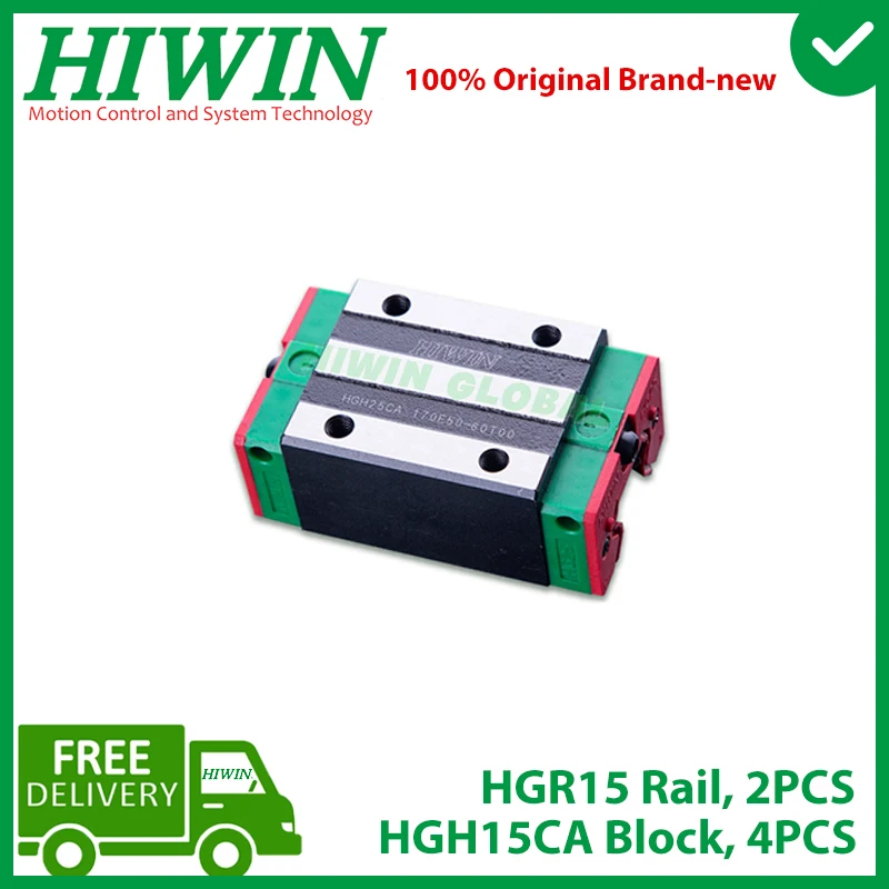 Фото Оригинальная линейная направляющая HIWIN HGR15 200 300 400 500 600 700 800 900 1000 1100 1200 мм рельсовый блок HGH15CA кареточный блок ZA предварительная нагрузка C Новинка №4