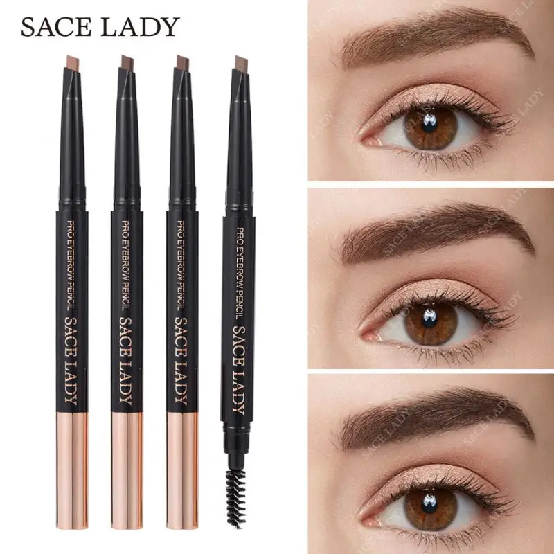 

4colors Double-end Eyebrow Pencil with Brush Automatically Rotate Eyebrow Pen Waterproof Eye Makeup Korean Cosmetics