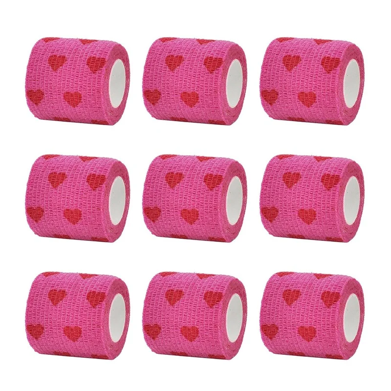 

1 Pcs Red love heart Printed Medical Self Adhesive Elastic Bandage 4.5m Sports Wrap Tape for Finger Joint Knee