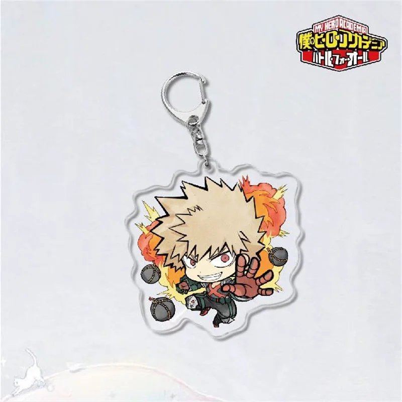 My Hero Academia Keychain Cartoon Characters Midoriya Izuku Bakugo Katsuki Todoroki Shoto Double Sided Acrylic Charm Key Chain |