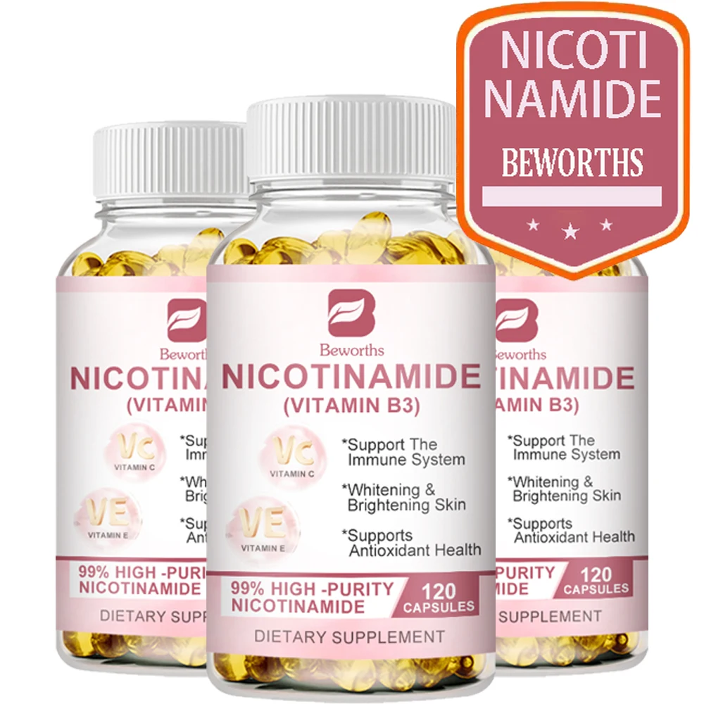 

B-3 Nicotinamide Capsules Antioxidation Reduce Color Spot Brightening Skin Tone Immune Support B3 Complex Vitamin Supplements