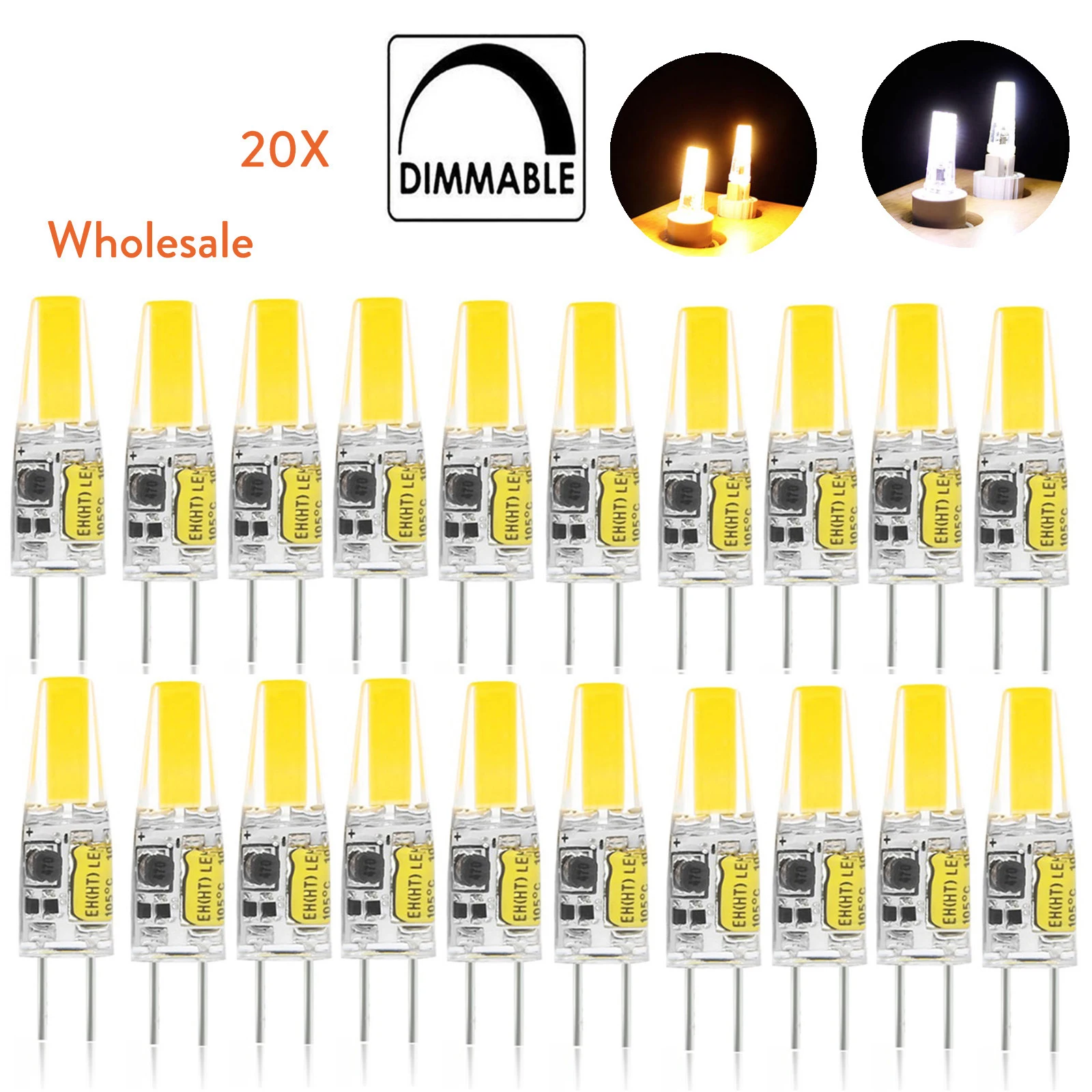 

20 LED лампочек G4 YORYZENG 6Вт 12В