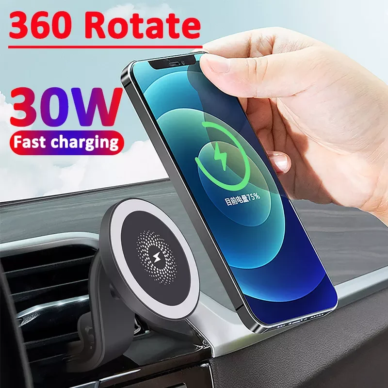 

Magnetic Car Wireless Chargers Qi Phone Charger Wireless Air Vent for iphone 12 13 Mini Pro Max Magnet Adsorb Fast Wireless