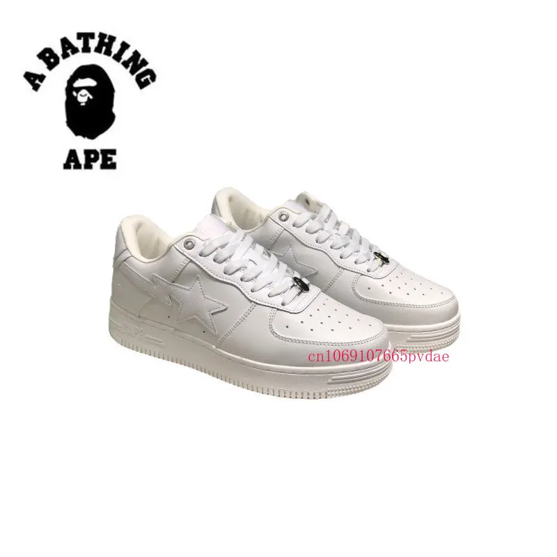 A Bathing Ape Low Pro Men's Skateboarding Shoes Low Cut Outdoor Walking Jogging Women Sneakers Lace Up Athletic Shoes Size 36-45