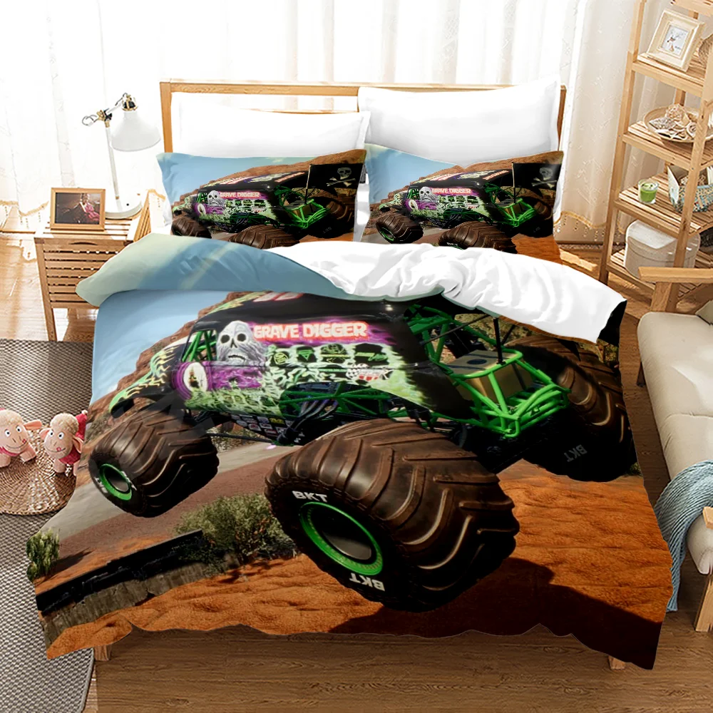 

Bedding Set Single Twin Full Queen King Size Monster Jam F1 Monster Jam Bed Set Aldult Kid Bedroom Duvetcover Sets 3D Print 027