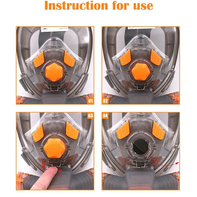 Маска для подводного плавания на все лицо мужчин и женщин маски оранжевые серые