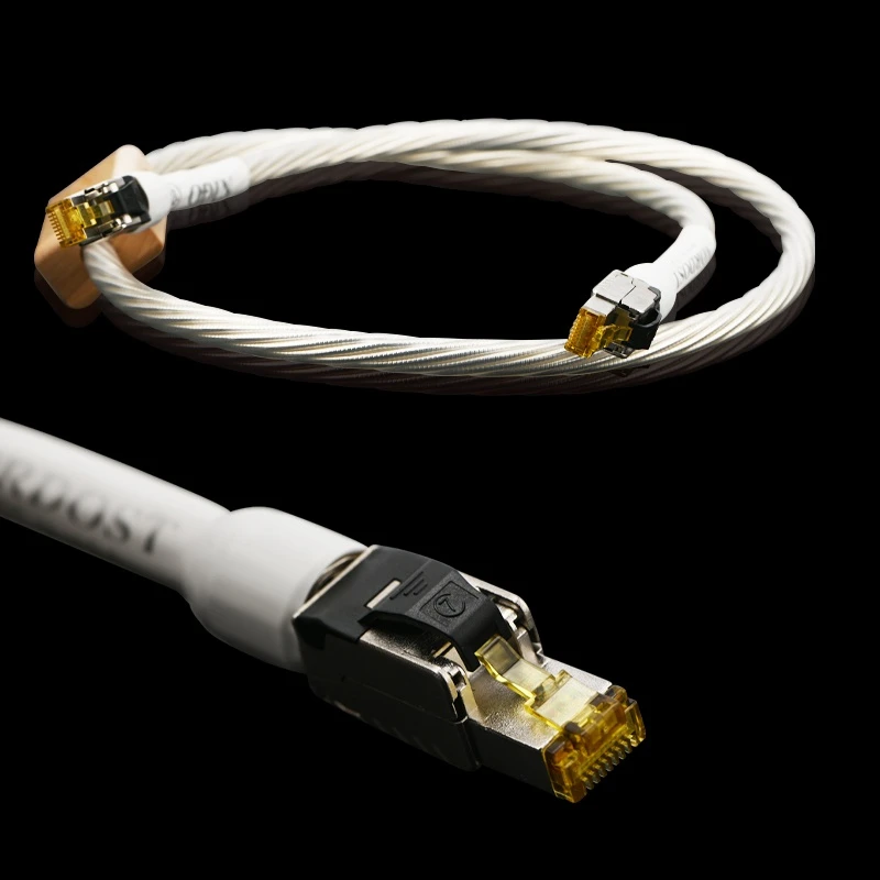 Сетевой кабель Odin Cat 8 скорость Lan RJ45 полное экранирование Посеребренная линия