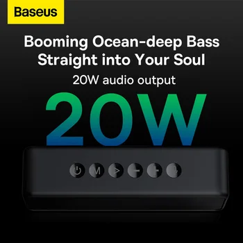 Baseus Bluetooth Speaker Outdoor IPX6 Waterproof Portable Wireless Speaker Dual-Driver Excellent Bass Quality Support 3 EQ Modes 5