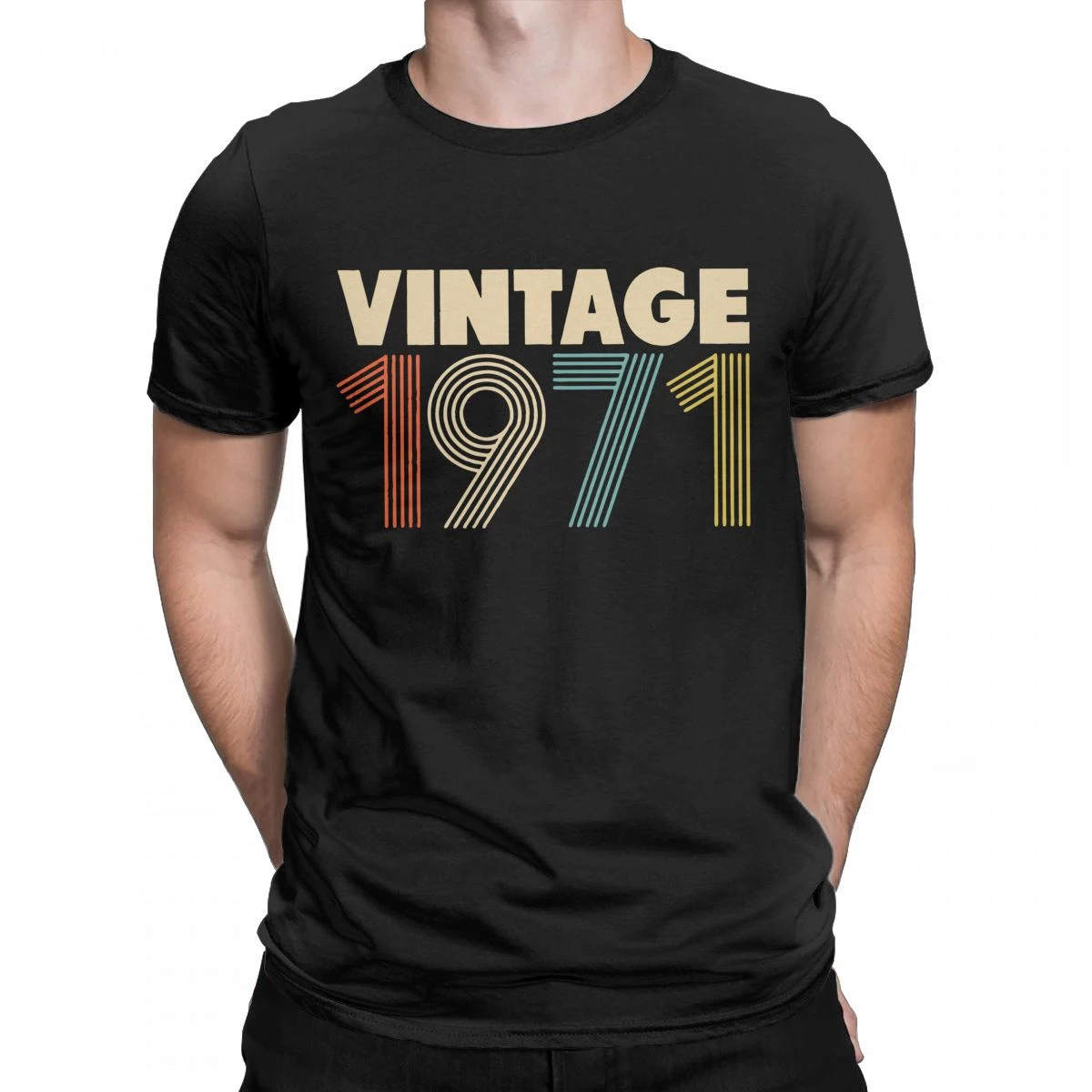 

Vintage 1971 50th Birthday T-Shirts for Men Retro Funny Tee Shirt O Neck Short Sleeve T Shirt Men Tshirt Harajuku Streetwear