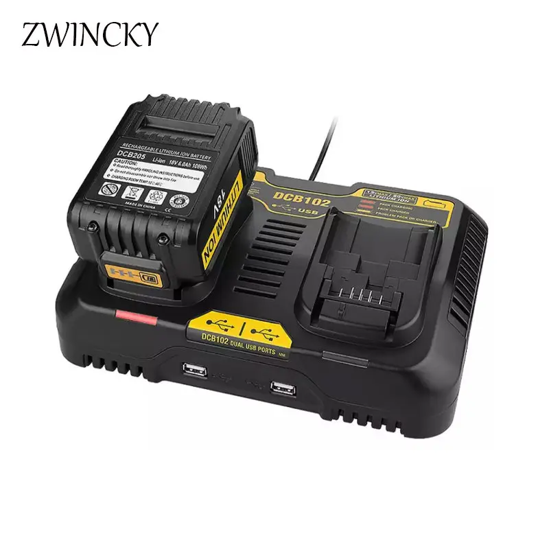 

DCB102 Double Charging Replaceable For DeWalt Dual USB Port Li-ion Battery charger 12V 14.4V 18V 20V DCB200 DCB201