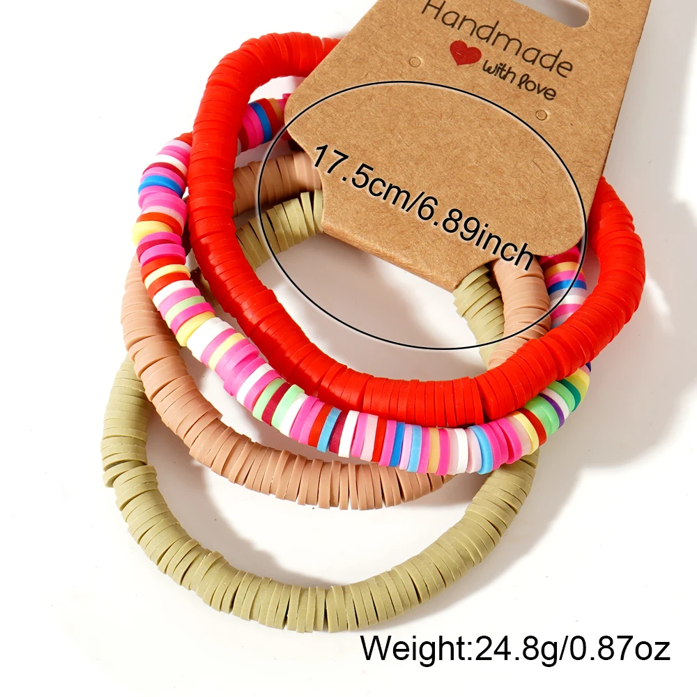 4 шт./комплект женские разноцветные браслеты с бусинами