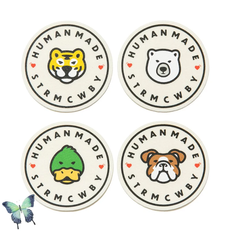 

9CM Duck Tiger Bulldog Felt Tea Pad Ornament T Shirt HUMAN MADE Coaster
