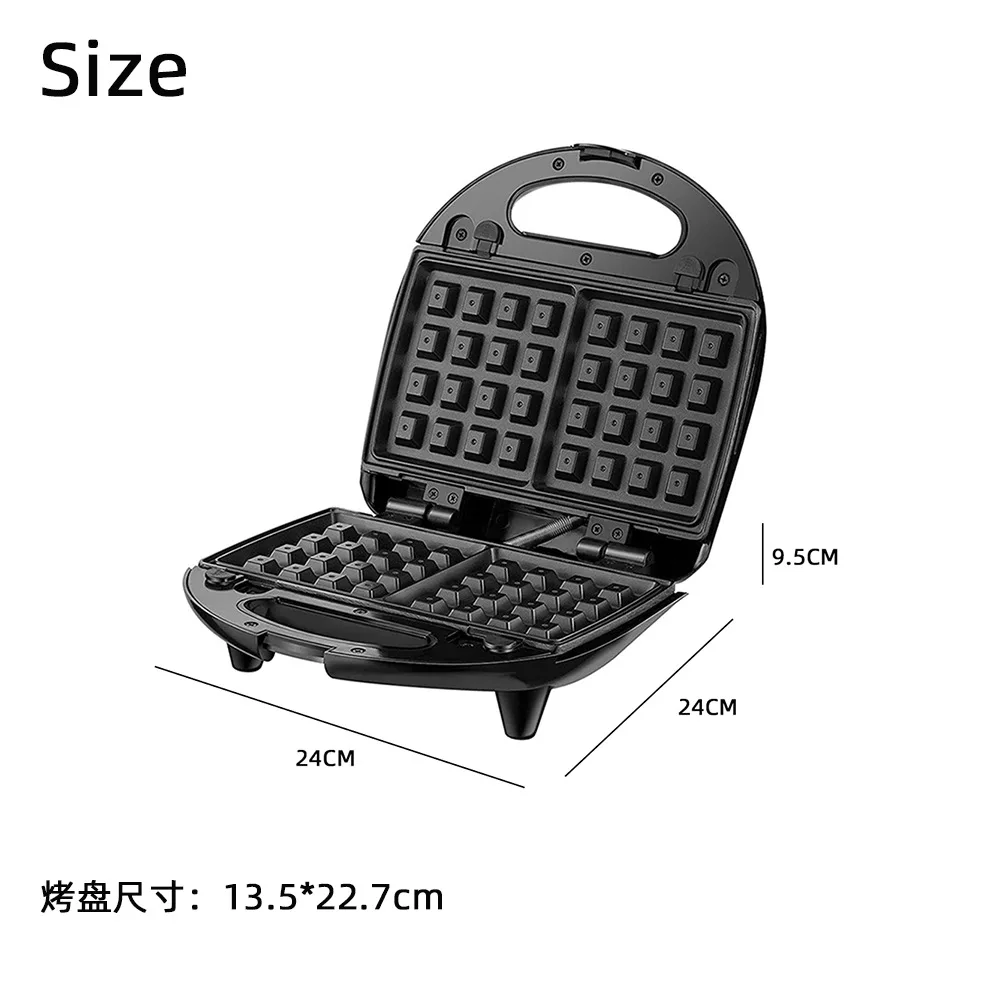 3 in 1 Breakfast Machine US 120V 800W Household Waffle Maker Electric Sandwich Stripe Bread Pancake Non Stick Pan |