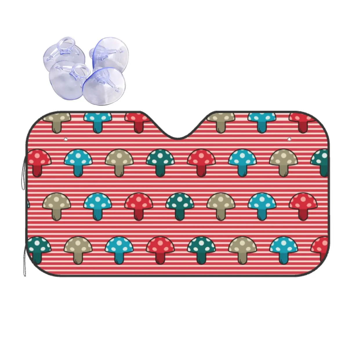 

Colorful Mushroom Windshield Sunshade Strips Novelty Car Front Windshield 70x130cm Sun Visor Ice Shield Dust Protection