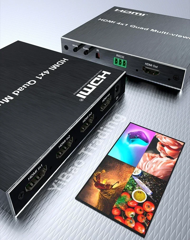 Фото 4x1 HDMI четырехъядерный многофункциональный экран 1080P 4 в 1 выход HDMI Многофункциональный бесшовный переключатель 6 режимов отображения для камеры ноутбука ПК к телевизору №2