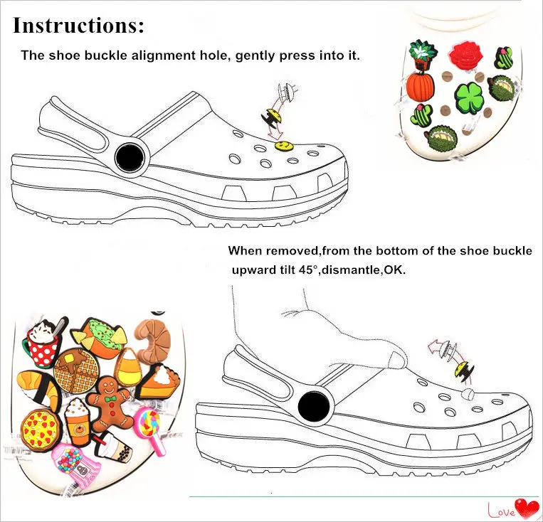 100 pack Shoe Charms for Crocs PVC Cute Cartoon Shoe Decoration Pins Anime Accessories Pack for Kids Teens Girls Boys Children
