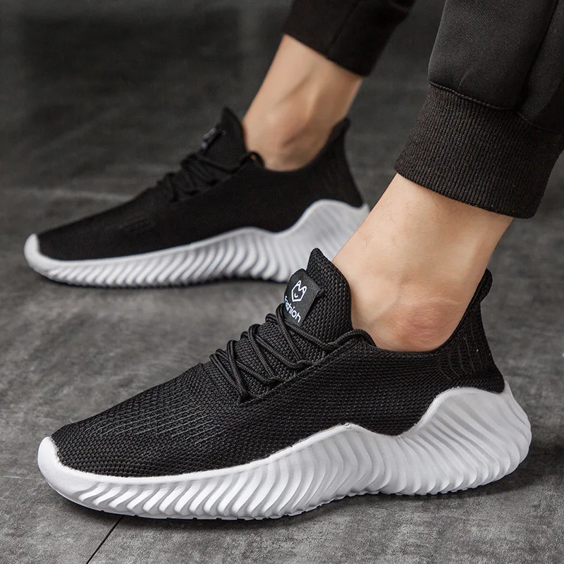 

New breathable mesh shoes men's flying woven large size light men's tide shoes small white shoes fashion trend men's sneakers