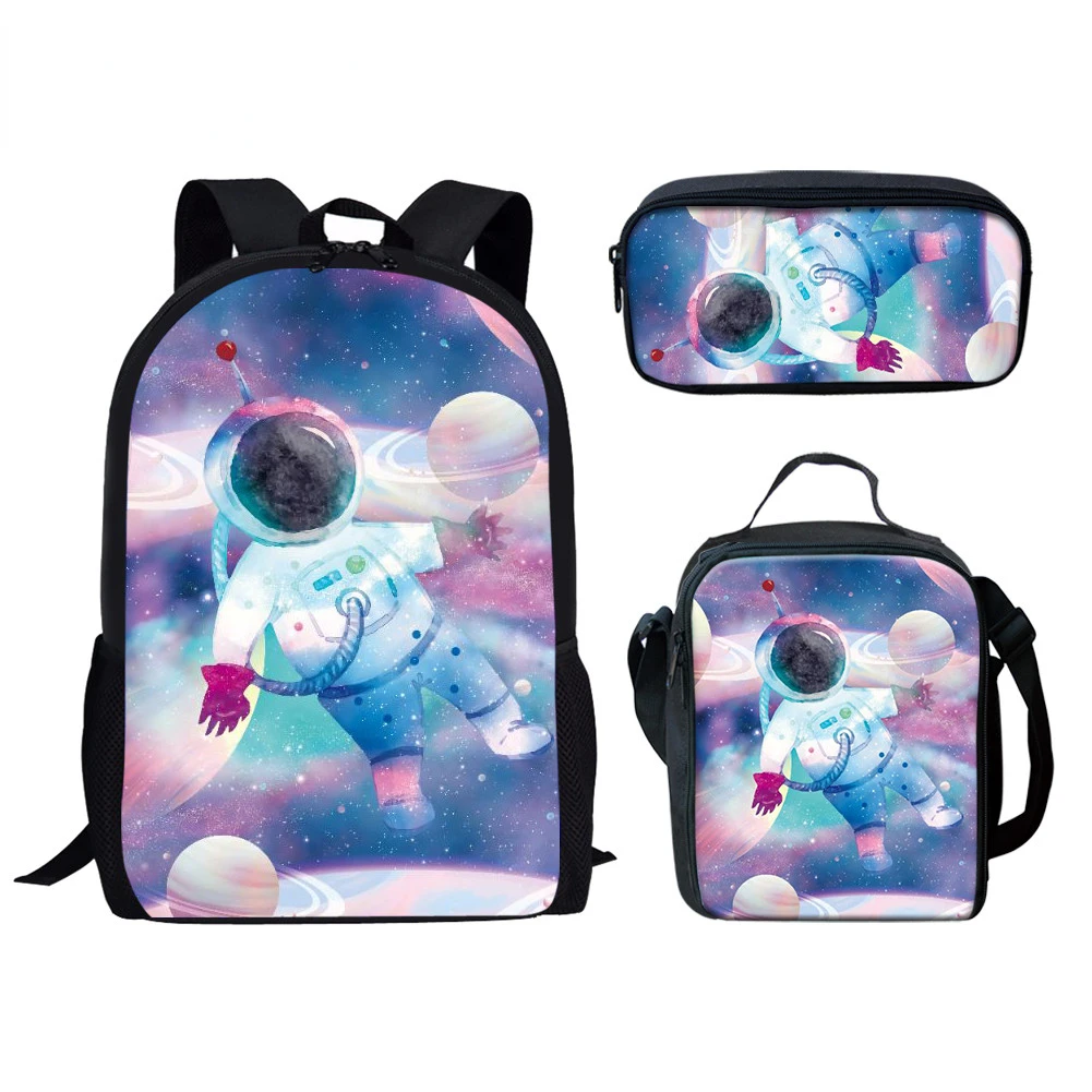 

Fantasy Space Astronaut 3pcs/Set Backpack 3D Print School Student Bookbag Anime Laptop Daypack Lunch Bag Pencil Case