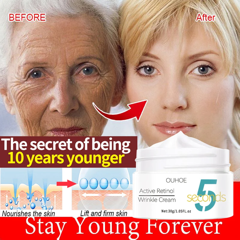 Instant Retinol Anti-Wrinkle Face Cream Firming Lifting Anti-Aging Fade Fine Lines  Whitening Brightening Moisturizing Skin Care
