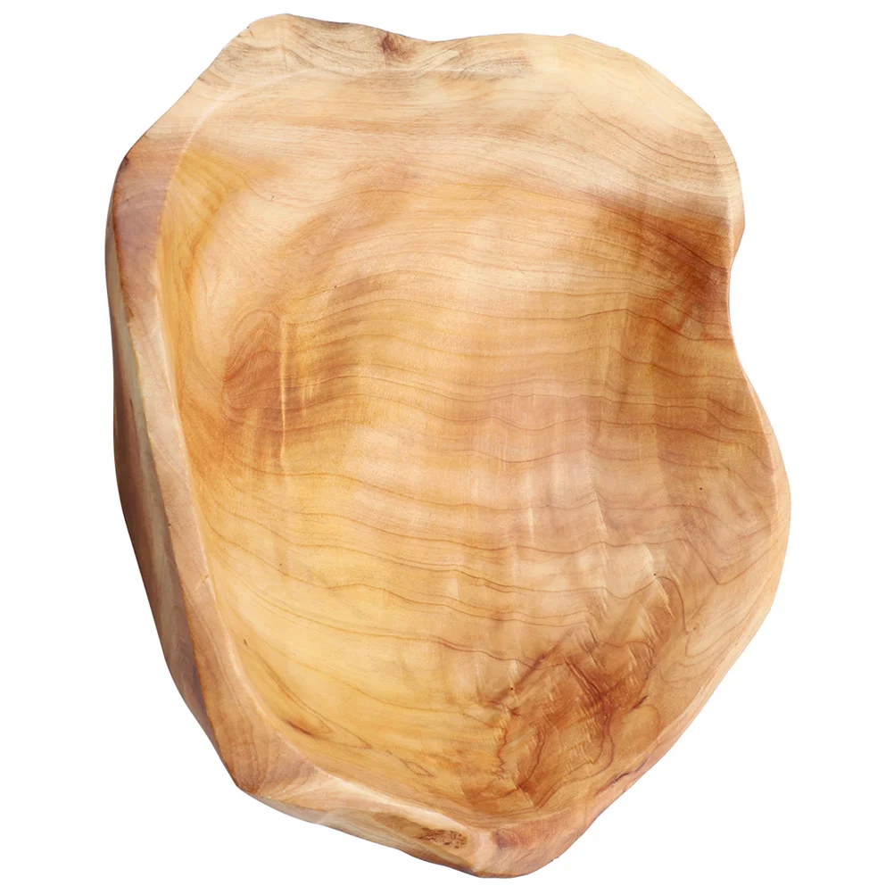 Резная тарелка с фруктами из цельного дерева сервировочный поднос деревянные