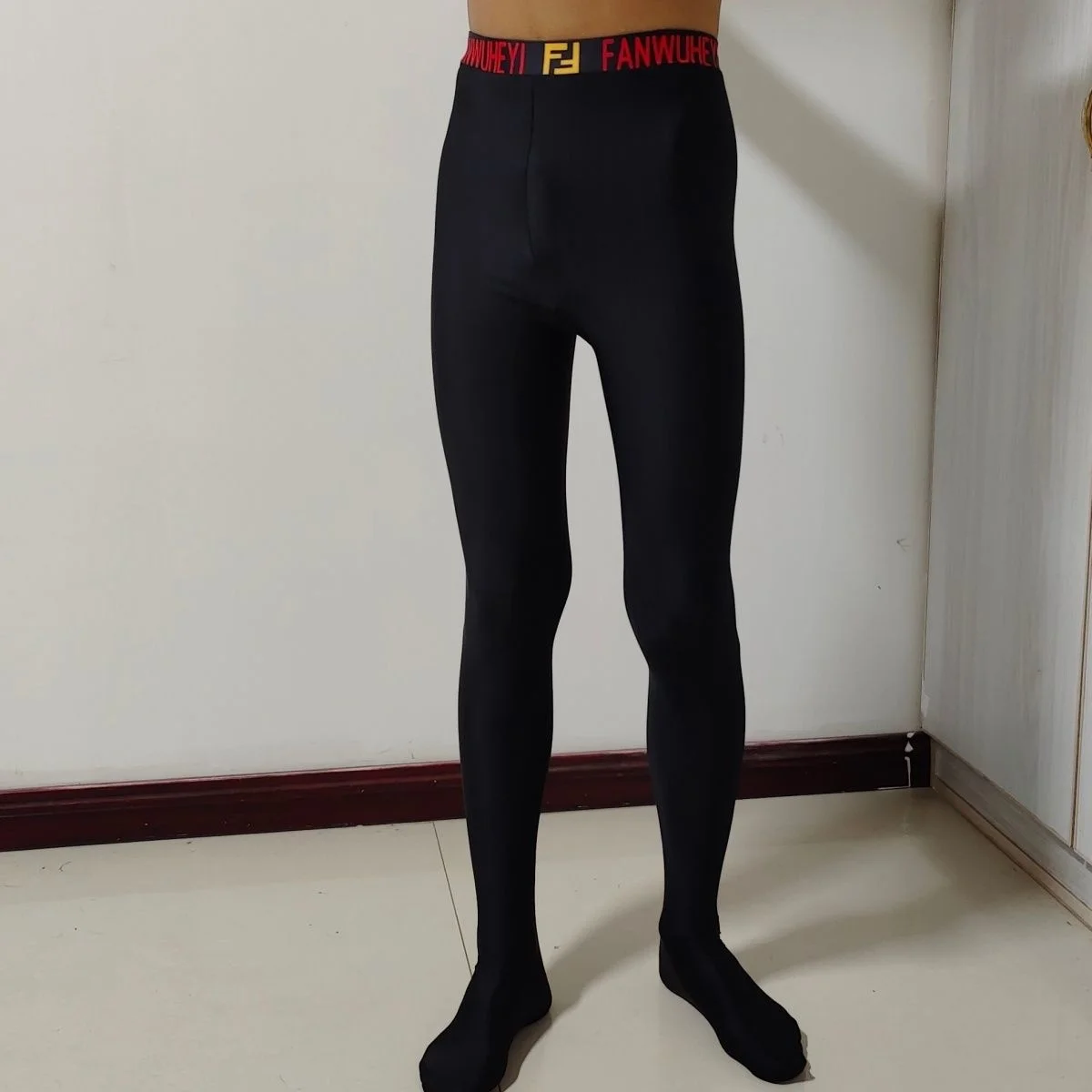 Glossy Summer Spring Letter Print Plus Size Leggings Men's Sports Swimwear Tight Elastic Fitness Pants