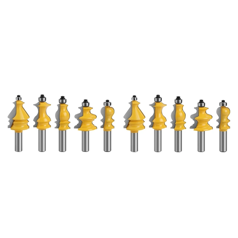 

5 Pcs Shank CNC Line Set Casing & Base Molding Router Bits Woodworking Cutter Milling Cutters