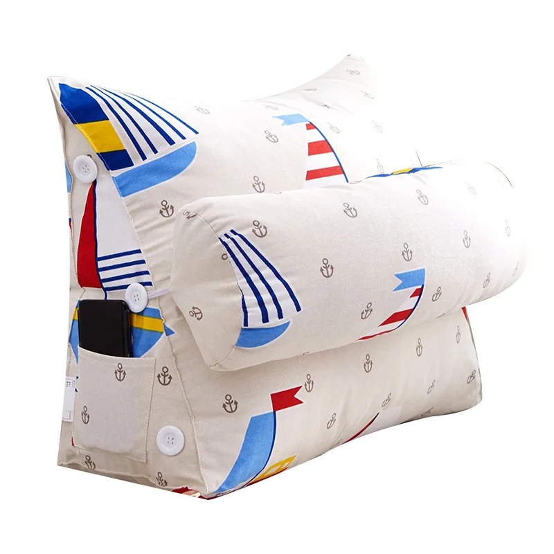 

Триангулярная подушка из хлопка и льна 45x50x22 см