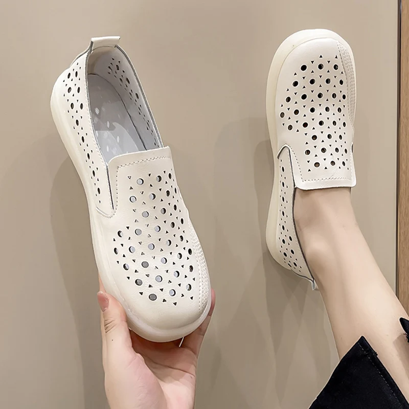 

Small White Shoes Round Toe Tennis Female Soft Casual Sneaker Dress Flats Women Slip-on Breathable Comfortable Nurse Slip On