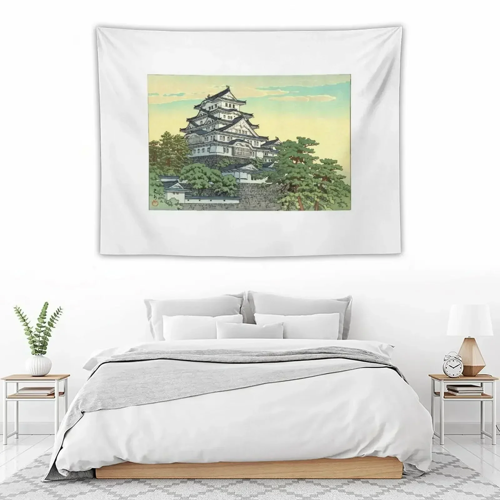 Kawase Hasui Pacific Transport Lines Himeji Castle Гобелен Украшения для спальни Аксессуары домашнего