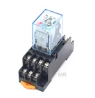 Реле небольшого размера relayMY4, 10 наборов времени, 110 В переменного тока, 220 В переменного тока, катушка 4NO 4NC, DIN-рейка, 14 контактов + Базовое мини-реле