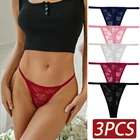 Сексуальные кружевные женские трусики, цветочное нижнее белье, женские стринги, сексуальные стринги с заниженной талией, женские трусы, прозрачное нижнее белье 3 шт.компл.