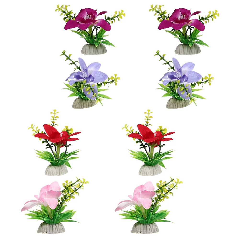 

8 Pcs Purple Orchid Artificial Flowers Sushi Decoration Hotel Dish Adornments Ornament Plate Sashimi 12X7X7CM Plastic Plants