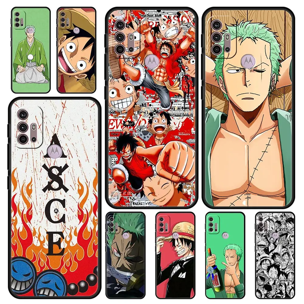 

One Piece Case For Motorola G30 G9 G8 Play G60 G20 Edge 20 G50 One Fusion Plus G9Power Black Soft Phone Capas