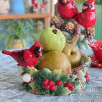 red bird ceramic dried fruit plate candy storage tray home decor wedding decoration living room key fruit tray salad plate bowl