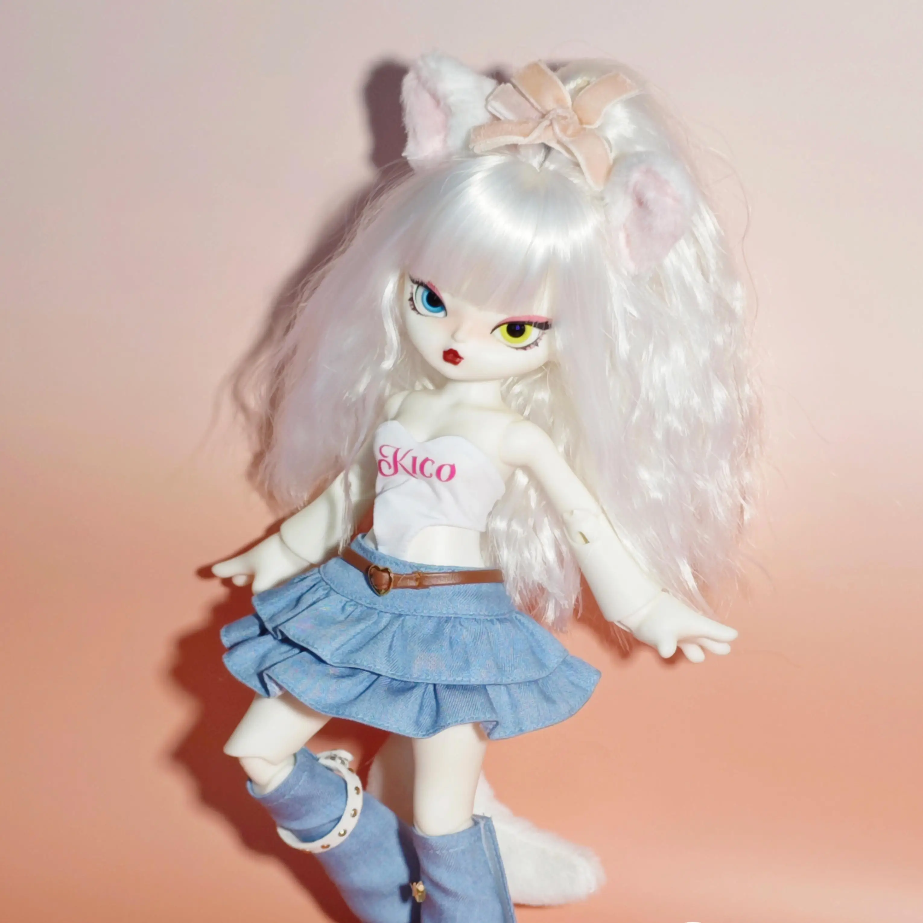 Bjd Kico 6-точечная кукла городская мяу девушка серия резиновая Подвижная Ragdoll черная