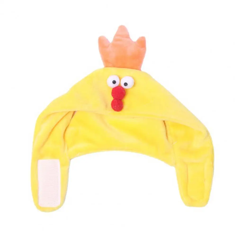 

Small Cat Head Cover High Elasticity Yellow Chick Shape Adorable Cartoon Pet Hat Easy-wearing Dog Headwear for Party