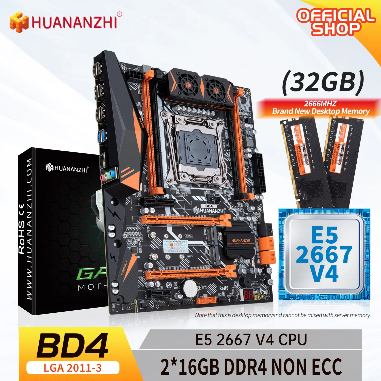 HUANANZHI X99 BD4/XEON E5-2667v4/2*16Gb DDR4