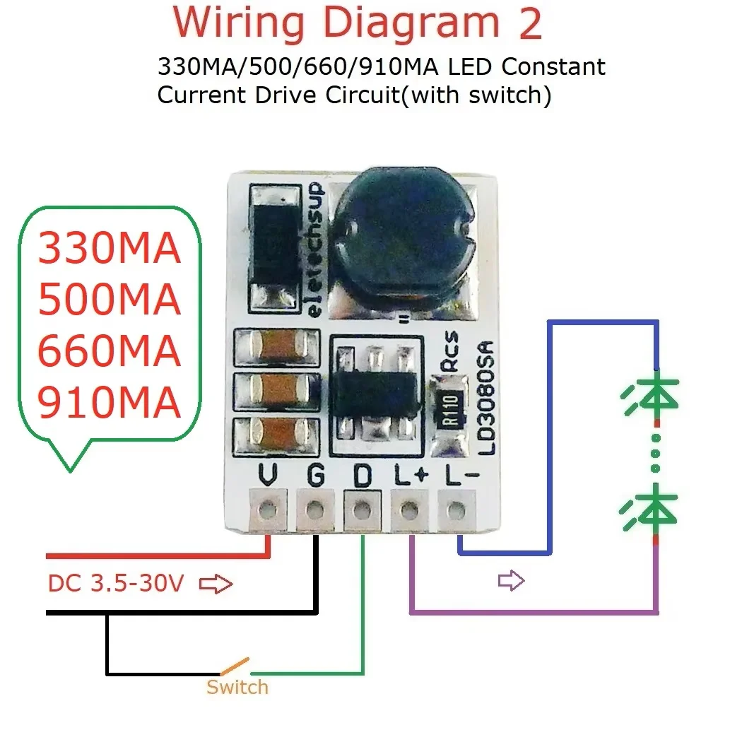20 Вт постоянный ток 3 5-30 в мА/мА приблизительный модуль для фонарика